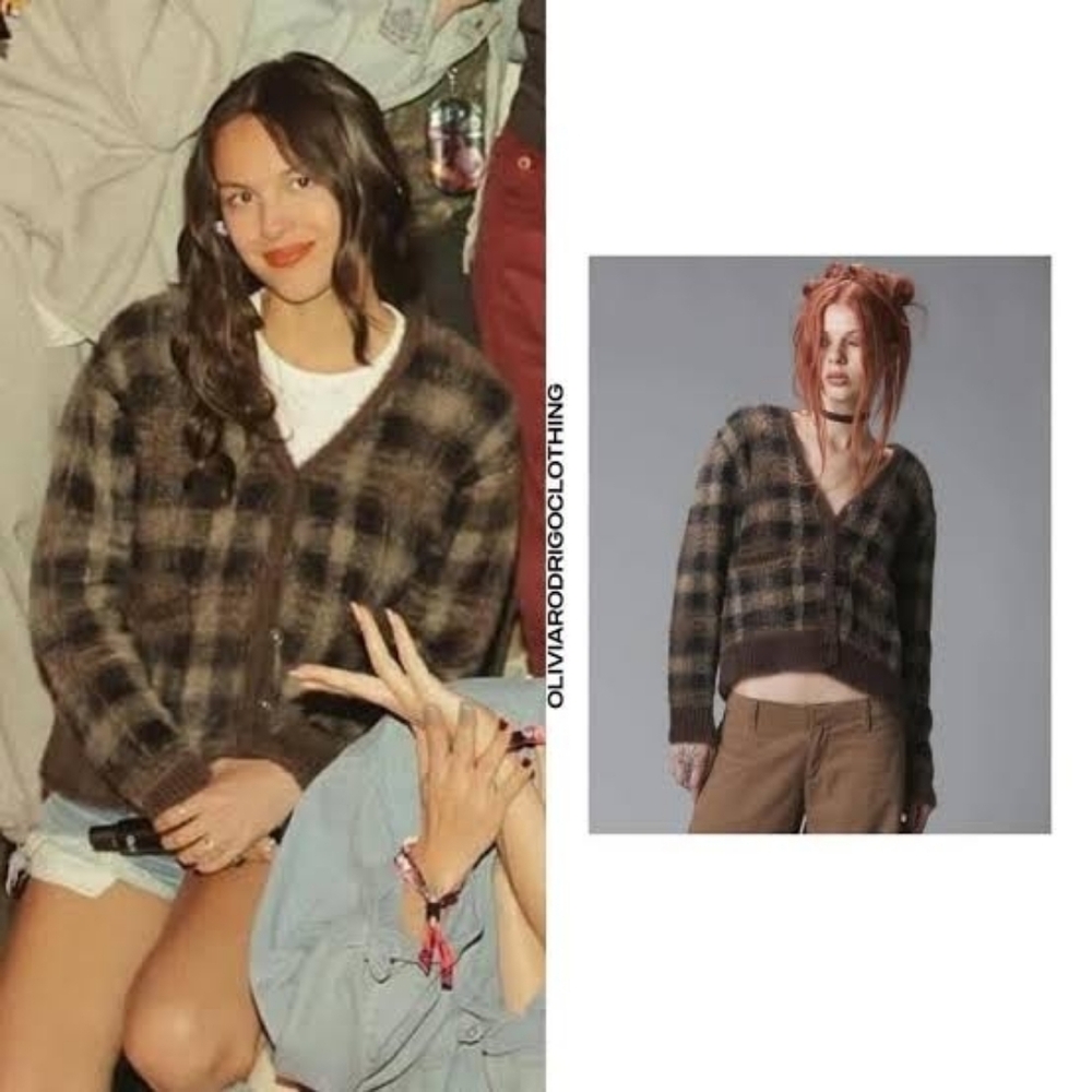 UNIF Brown Plaid Cardigan